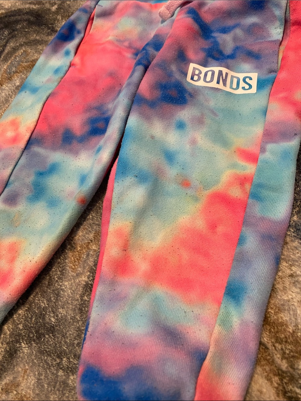 💥 Bonds Set | Tie-Dye Sweatshirt & Joggers - Pink Blue | Size 1 | 12-18 months - Picture 5 of 9